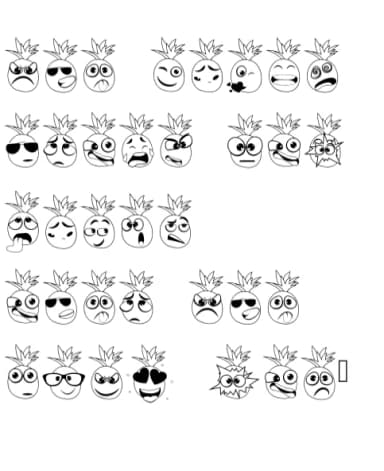 Pineapple Head by Happy Bamboo — Dingbats Font — thumbnail 4