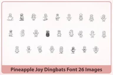 Pineapple Joy by Happy Bamboo — Dingbats Font — thumbnail 3