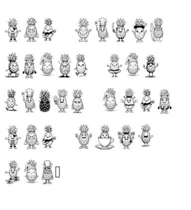 Pineapple Joy by Happy Bamboo — Dingbats Font — thumbnail 5