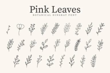 Pink Leaves by CraftedType Studio — Dingbats Font — thumbnail 1