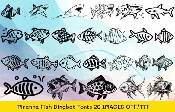 Piranha Fish by MOMAT THIRTYONE — Dingbats Font