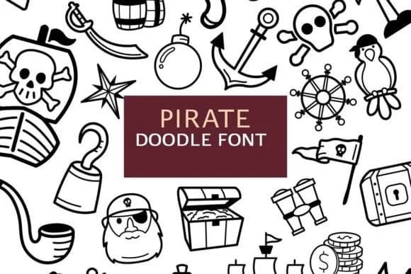 Pirate Doodle by digitalplannerland — Dingbats Font — preview 1