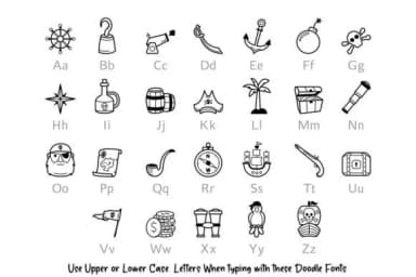 Pirate Doodle by digitalplannerland — Dingbats Font — thumbnail 2
