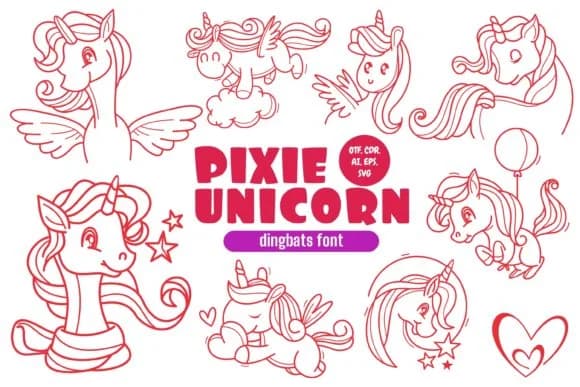 Pixie Unicorn by onoborgol — Dingbats Font