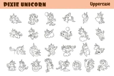 Pixie Unicorn by onoborgol — Dingbats Font — thumbnail 3