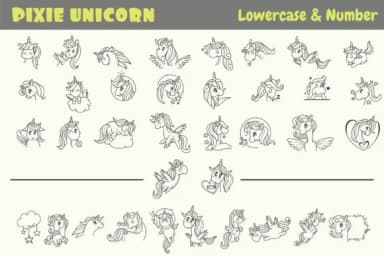 Pixie Unicorn by onoborgol — Dingbats Font — thumbnail 4