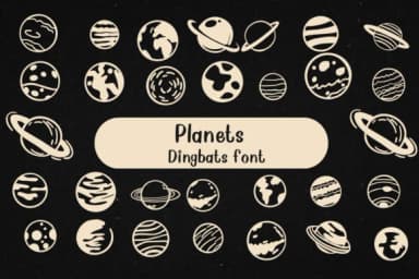Planets by Nongyao — Dingbats Font — thumbnail 1