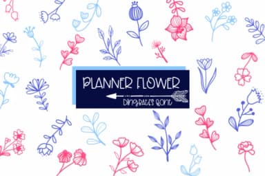 Planner Flower by Sirinart — Dingbats Font — thumbnail 1