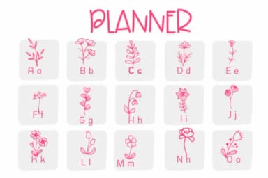 Planner Flower by Sirinart — Dingbats Font — thumbnail 2