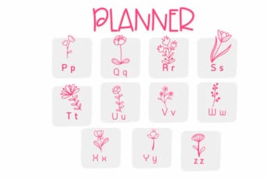 Planner Flower by Sirinart — Dingbats Font — thumbnail 3