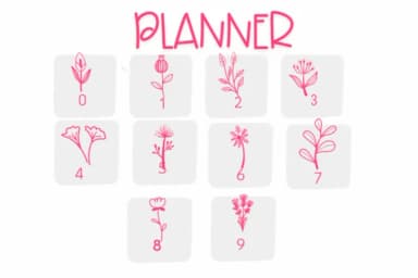 Planner Flower by Sirinart — Dingbats Font — thumbnail 8