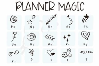 Planner Magic by Sirinart — Dingbats Font — thumbnail 3