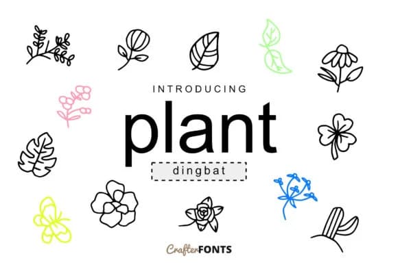 Plant Doodle by CrafterFonts — Dingbats Font