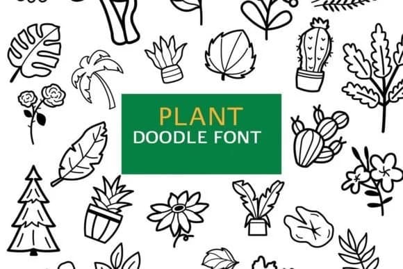 Plant Doodle by digitalplannerland — Dingbats Font