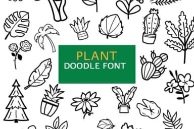 Plant Doodle by digitalplannerland — Dingbats Font — thumbnail 1