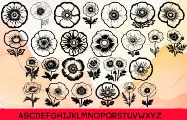Poppy Flower by MOMAT THIRTYONE — Dingbats Font — thumbnail 2