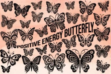 Positive Energy Butterfly by MOMAT THIRTYONE — Dingbats Font — thumbnail 1