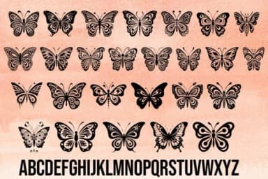 Positive Energy Butterfly by MOMAT THIRTYONE — Dingbats Font — thumbnail 2