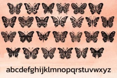 Positive Energy Butterfly by MOMAT THIRTYONE — Dingbats Font — thumbnail 3