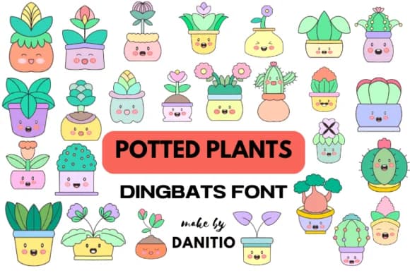 Potted Plants by danita.kukkai — Dingbats Font