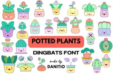 Potted Plants by danita.kukkai — Dingbats Font — thumbnail 1