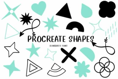 Procreate Shapes by CHANOK — Dingbats Font — thumbnail 1