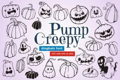 Pumpcreepy by onoborgol — Dingbats Font — thumbnail 1
