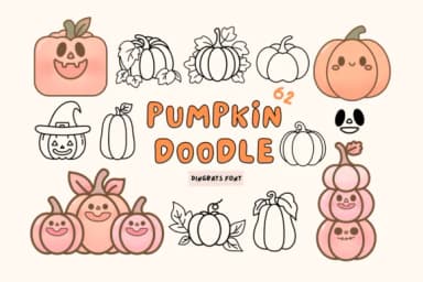 Pumpkin Doodle by Babymimiart — Dingbats Font — thumbnail 1