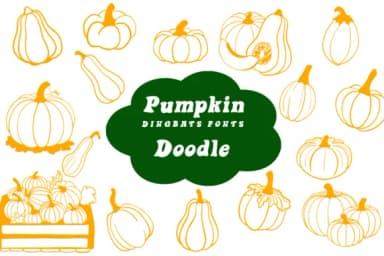 Pumpkin Doodle by Suphitchaya — Dingbats Font — thumbnail 1