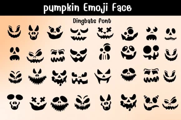 Pumpkin Emoji Face by Sontaya — Dingbats Font