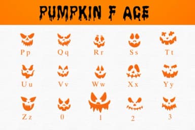 Pumpkin Face by Nongyao — Dingbats Font — thumbnail 3