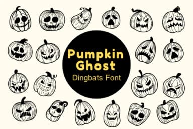 Pumpkin Ghost by Nun Sukhwan — Dingbats Font — thumbnail 1