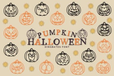 Pumpkin Halloween by Chonada — Dingbats Font — thumbnail 1