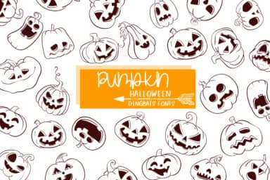 Pumpkin Halloween by Sirinart — Dingbats Font — thumbnail 1