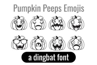 Pumpkin Peeps Dingbats by Illustration Ink — Dingbats Font — thumbnail 2