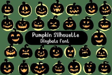 Pumpkin Silhouette by Nongyao — Dingbats Font — thumbnail 1
