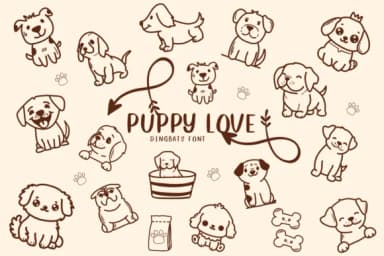 Puppy Love by CHANOK — Dingbats Font — thumbnail 1