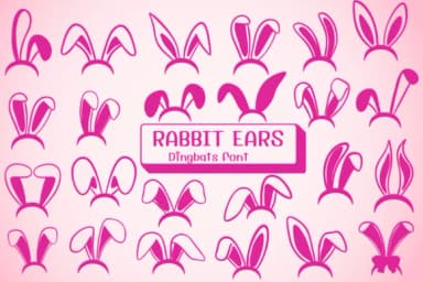 Rabbit Ears by Ketsarin — Dingbats Font — thumbnail 1