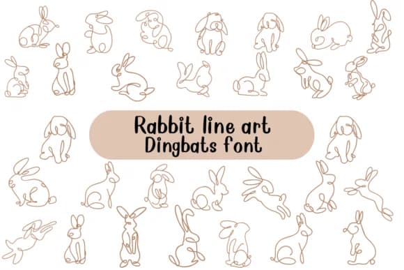 Rabbit Line Art by Nongyao — Dingbats Font