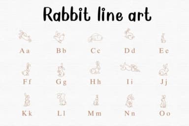 Rabbit Line Art by Nongyao — Dingbats Font — thumbnail 2