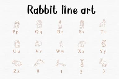 Rabbit Line Art by Nongyao — Dingbats Font — thumbnail 3