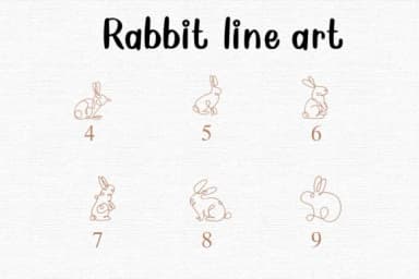 Rabbit Line Art by Nongyao — Dingbats Font — thumbnail 4