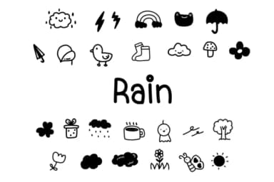 Rain by Foam-Design Store — Dingbats Font — thumbnail 1