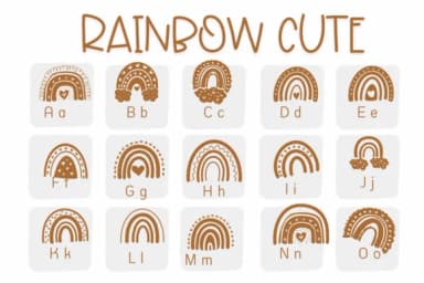 Rainbow Cute by Sirinart — Dingbats Font — thumbnail 2
