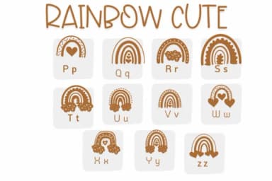 Rainbow Cute by Sirinart — Dingbats Font — thumbnail 3