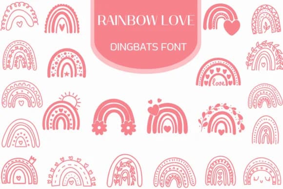 Rainbow Love by Heartcraft Atelier — Dingbats Font