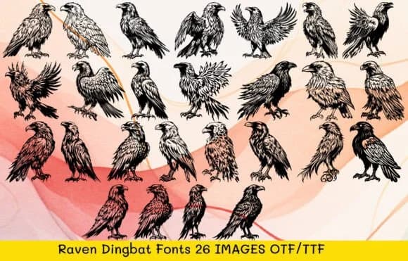 Raven by MOMAT THIRTYONE — Dingbats Font