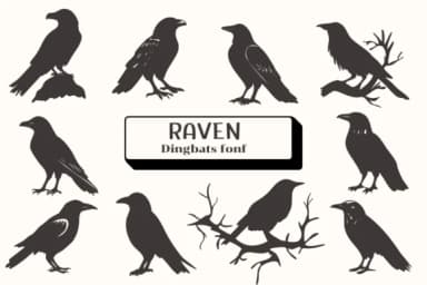 Raven by Ketsarin — Dingbats Font — thumbnail 1