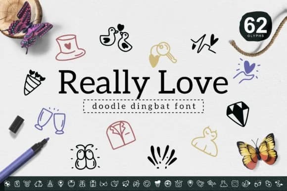 Really Love by YandiDesigns — Dingbats Font