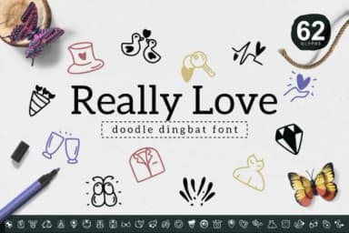 Really Love by YandiDesigns — Dingbats Font — thumbnail 1